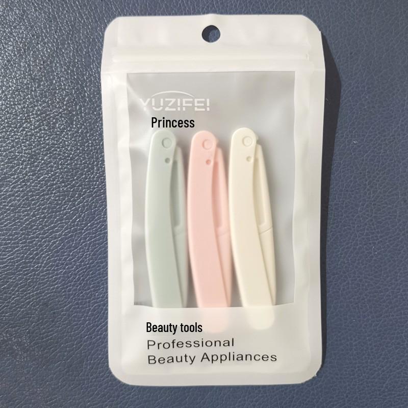 Beginner's Folding Eyebrow Razor Set with Protective Net and Anti-Scratch Safety Design
