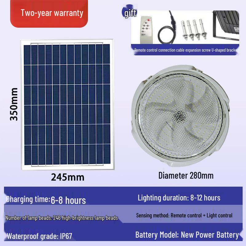 Cross-Border High-Power Indoor/Outdoor Solar Ceiling Light