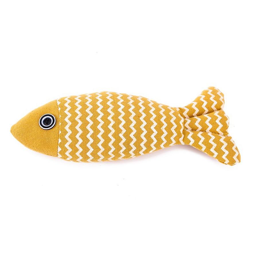 Self-Play Catnip Plush Simulation Fish Kitten Chewing Toy Cat Teaser Stick Pet Cat Supplies