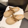 Baotou half slippers outer wear summer women's new gentle bow one pedal lazy single shoes women