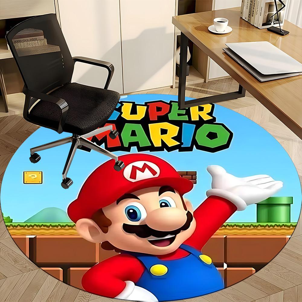 1pz Tappeto Rotondo Avventura di Mario per Ufficio, Arredamento Casa Camera da Letto Soggiorno, Decorazione Stanza, Offic a1016190