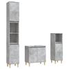 VidaXL Ensemble de meubles de salle de bain 3 pcs gris béton 3185585