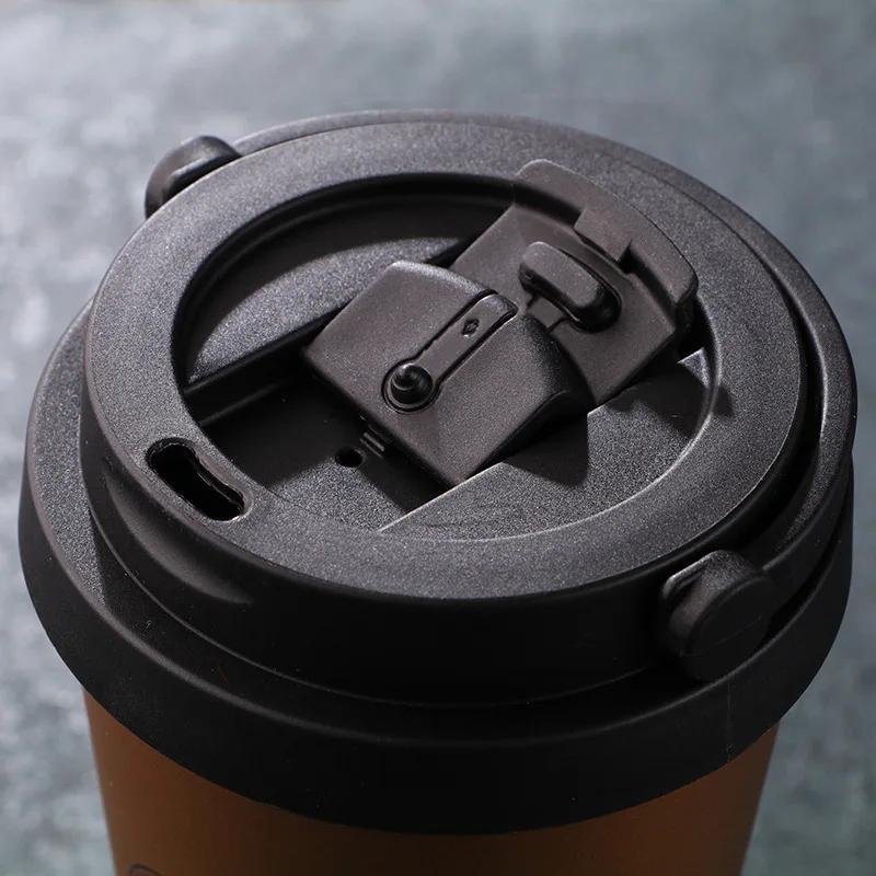 UPORS 500ML Coffee Mug Creative 304 Stainless Steel Travel Mug Double Wall Vacuum Insulated Tumbler Wide Mouth Tea Cup with Lid