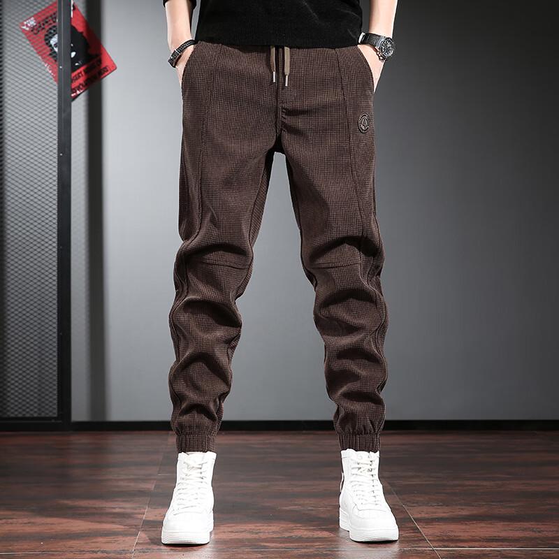 

Jie Leinuo Men s Corduroy Tapered Jogger Pants XL