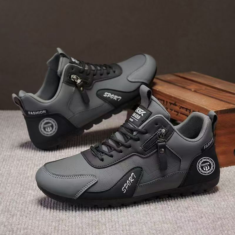 Winter leather beanie shoes lazy driving shoes comfortable Forrest Gump shoes