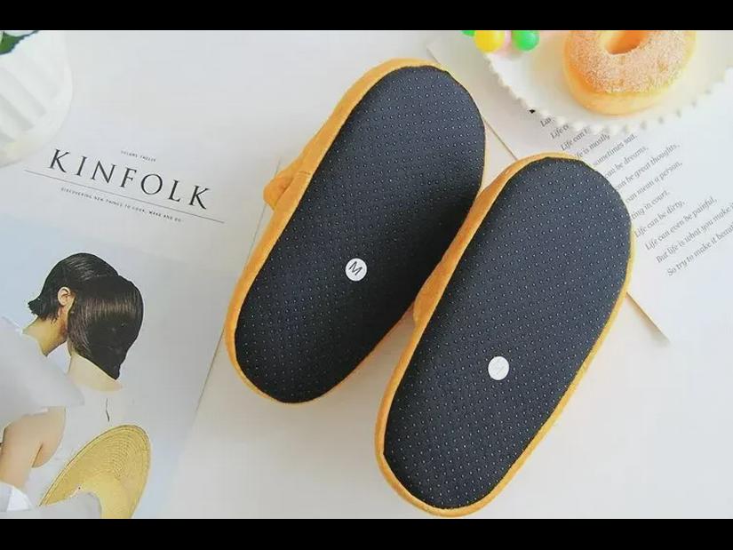 Plush Foodie Bread Hamburger Toast Winter Non-Slip Soft Home Shoes