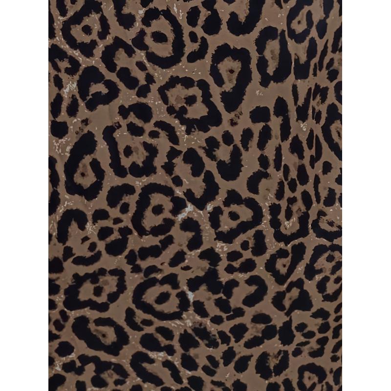 High-Waisted Leopard Print Slit Skirt