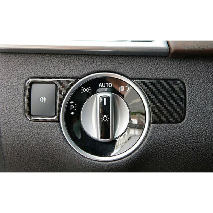 For Benz GLE GLS 16-2019 Steel Carbon Fiber Headlight Control Button Cover Trim