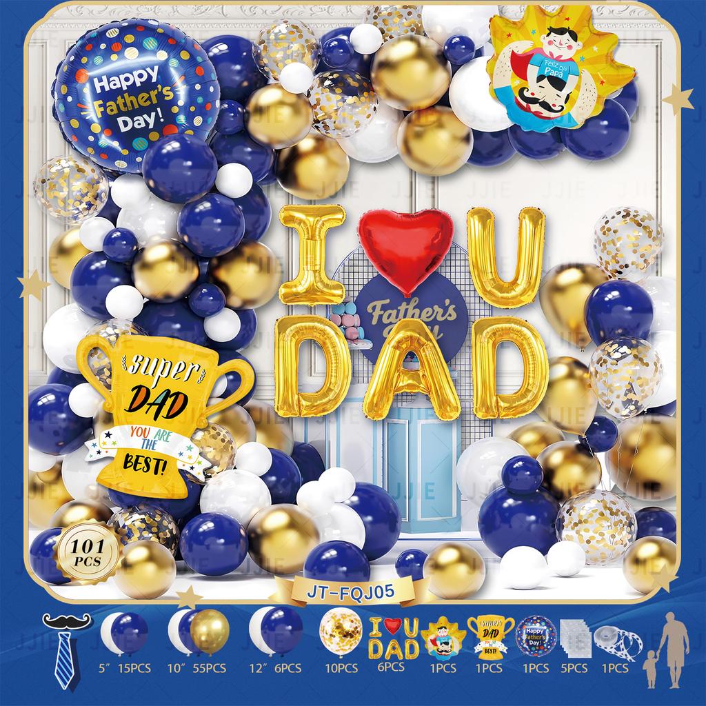 Father'S Day Decorative Navy Theme Father'S Day Balloon Arch Wreath Festival Theme Decorative Balloon Cover