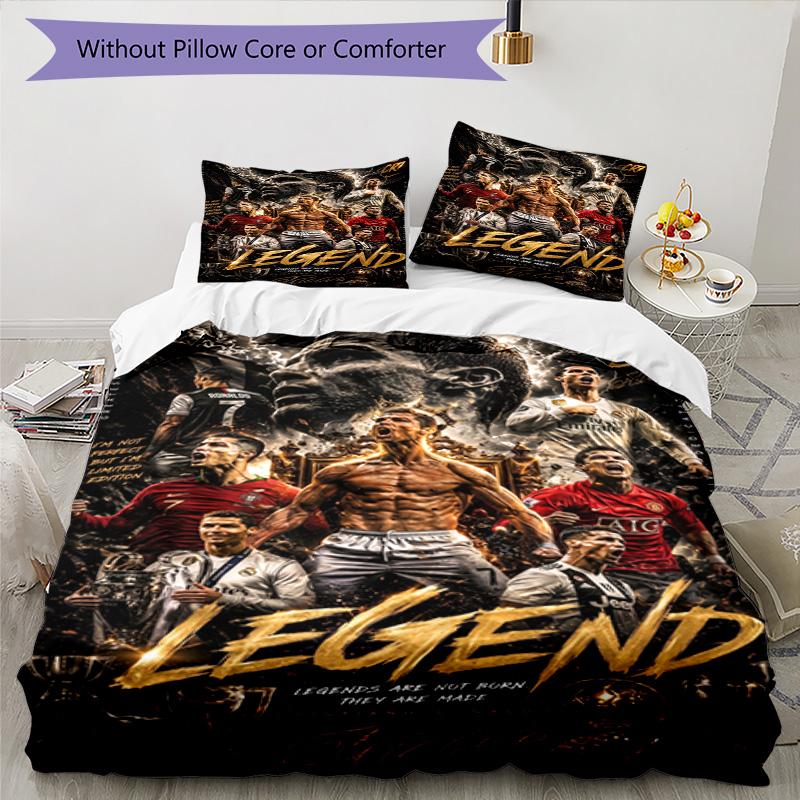 Ronaldo's Golden Legend: Ronaldo's Legacy Bedding Set, Breathable Duvet Cover with Pillowcases, Soft Bed Linen for Bedroom Home Decoration, Perfect Fe