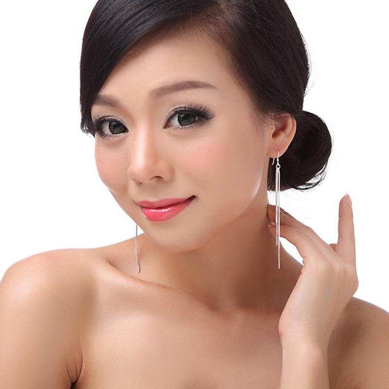 Korean Fashion Temperament Earrings New Three-Line Exaggerated Fringed Earrings Women'S Love Jewelry Gift Premium