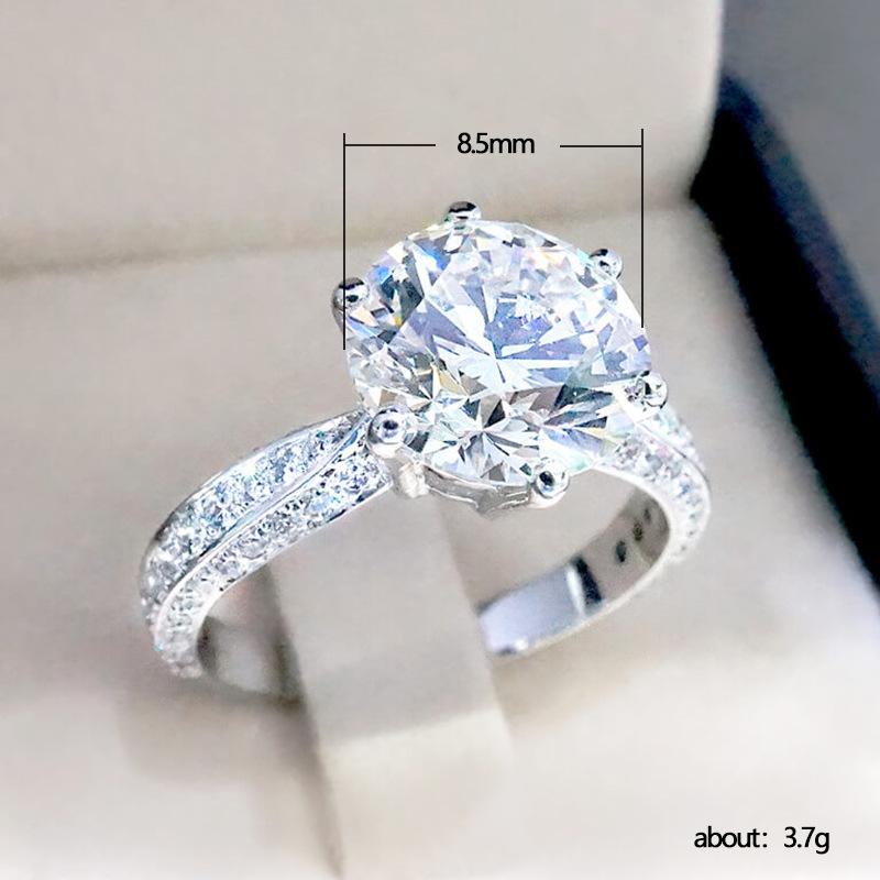 Huitan Classic 6 Claws Cubic Zirconia Rings for Women Brilliant CZ Stone Timeless Style Wedding Engagement Band Jewelry Hot Sale