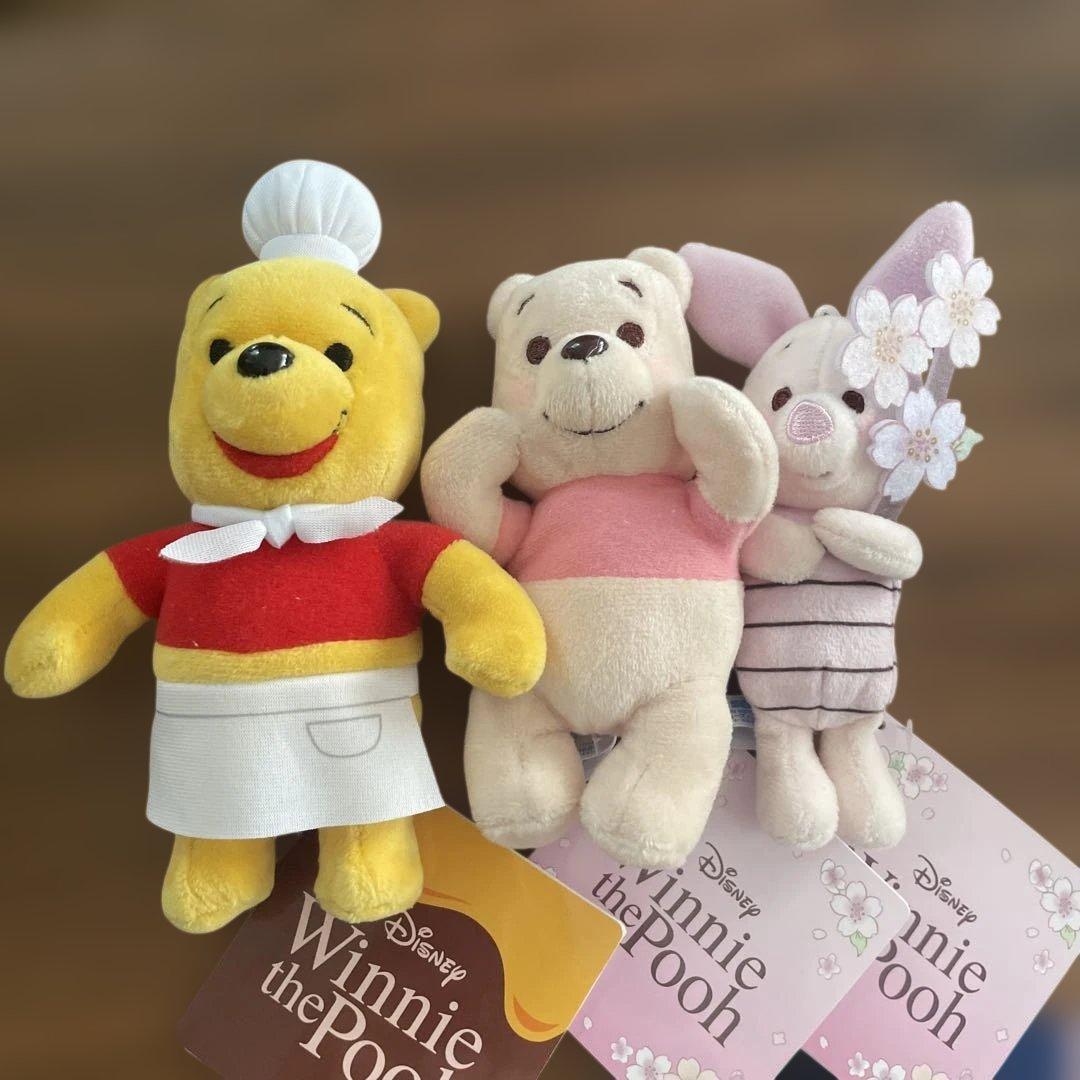 Winnie the Pooh Mascot Cooking Ver & Sakura Ver Plush Toy Set of 3