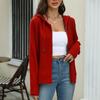 Cárdigan de punto para mujer, color sólido, con capucha, cremallera, suéter de punto, otoño e invierno, suéter con cordón, chaqueta cárdigan para mujer