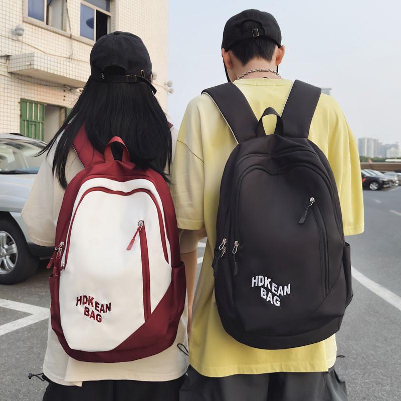 Three-layer Alphabet Design Couple Backpack For Middle School Girls