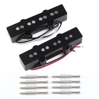 FLEOR Alnico 5 Open J Bass Pickup Neck + Bridge Pickup Set Fits 4 String Electric Bass Guitar