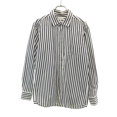 Striped Pattern Long Sleeve Shirt 40 Gray Men's Used