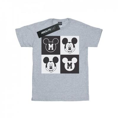 Mens Mickey Mouse Smiling Squares T-Shirt