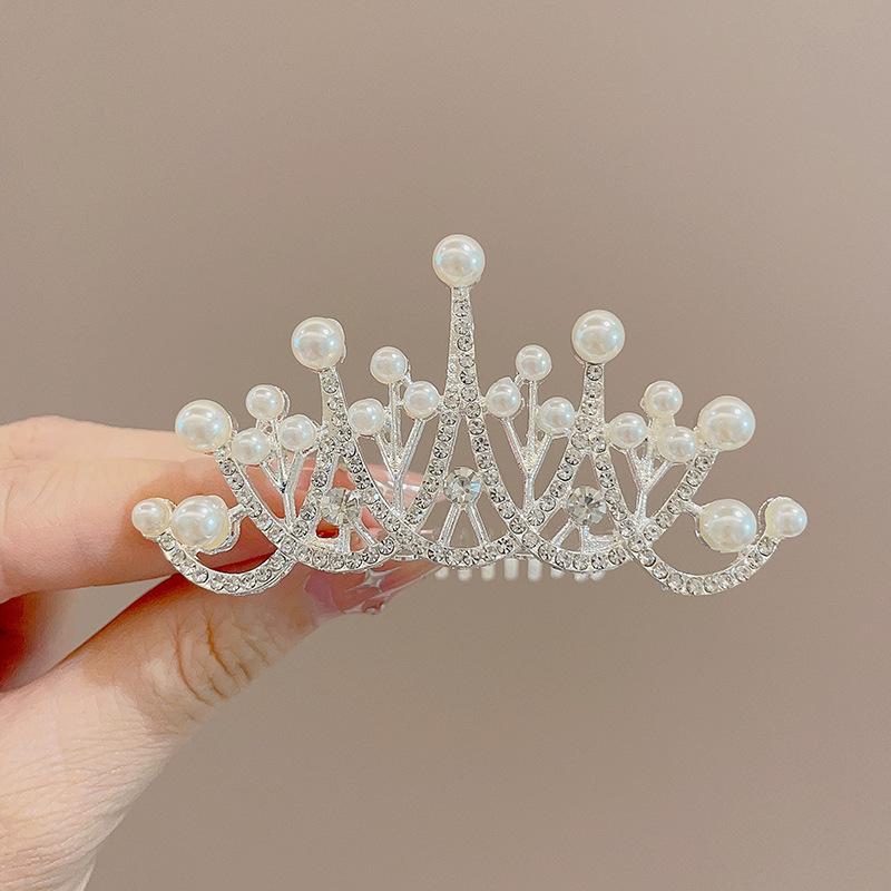 Love Heart Shaped Headbands Decorative Girls Hair Accessories Rhinestone Crown Hair Comb Elegant Children'S Birthday Gift Crown