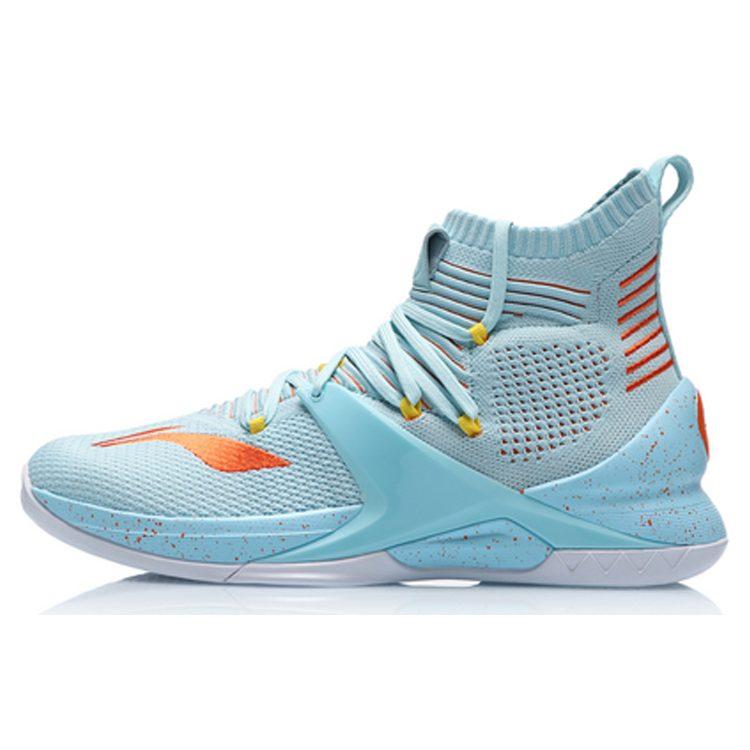 Li Ning Blockade Cushioning Slip Resistant Abrasion Resistant High top Basketball Shoes Men's Blue ABAP057-3