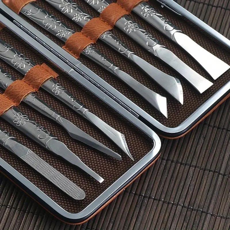 Professional Pedicure Tools Set Manicure Knife Kit Stainless Steel Toe Pedicure Knife Nail Clipper Feet Scraper Dead Skin Remove