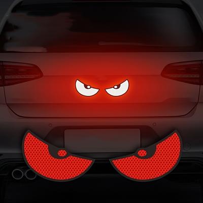 2 ADET Şeytan Gözü Yansıtıcı Çıkartma 3D Kızgın Kedi Gözü Dekalleri Yüksek Görünürlük Gece Güvenliği Araba Motosiklet Kaskı Tampon İçin