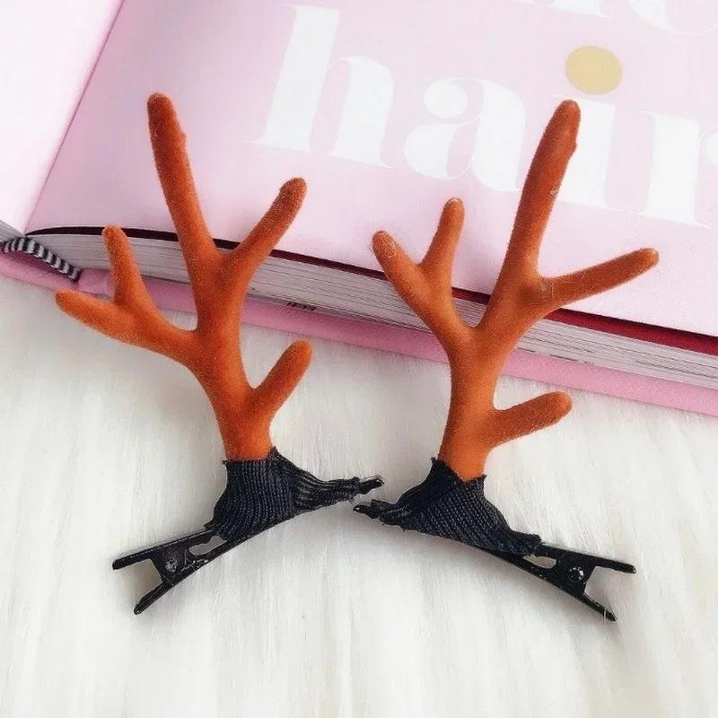 Christmas Cute Elk Antlers Headband Hairpin Christmas Hairpin Creative Christmas Gift DIY Hair Accessories for Girls