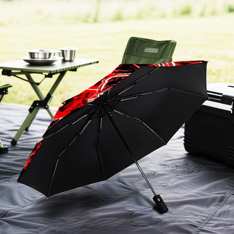 Bull Basketball Artwork Umbrella Folding Umbrella, Automatic Umbrella 8-Frame for Travel, Camping Use Gift for Halloween Christmas