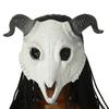 Cosplay Goat Skull Face Guard Ultralight Breathable Realistic Looking Halloween Decor Masquerade Party Prop