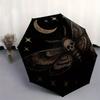 Mystical Moth Moon Stars Circular Wall ArtUmbrella, Portable 3-Fold Compact Umbrella for Men & Women Gift