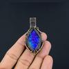 Australian Triplet Opal 999 Copper Wire Wrapped Pendant, Handmade Gemstone Jewelry Pendant Gift For Birthday