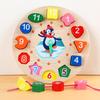 Kids 8-Note Xylophone Lacing Clock Rainbow Tower Four Sets Column Shape Board Worm Twist Baby Educational Toy MHWJ-003