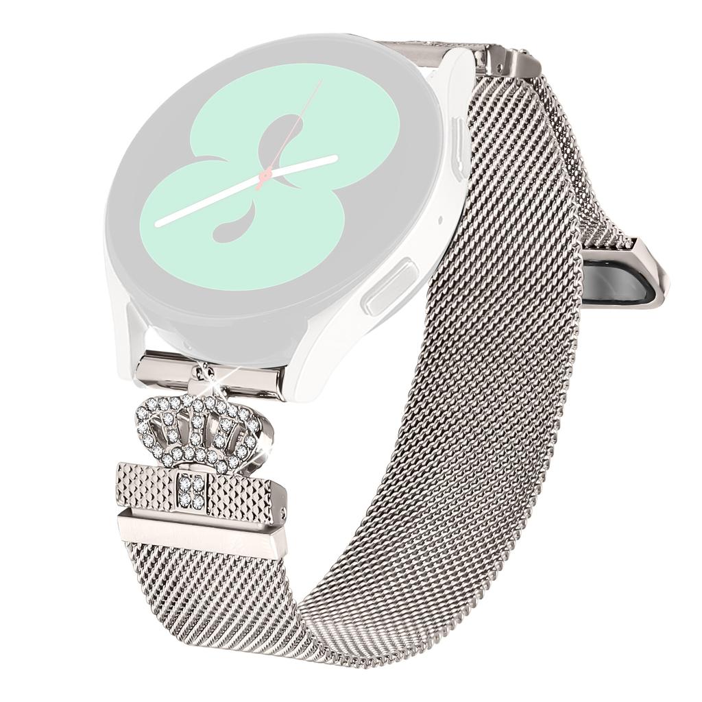 Für Samsung Galaxy Watch3 41mm Milanaise Mesh Armband Magnetischer Kronenverschluss Edelstahlarmband