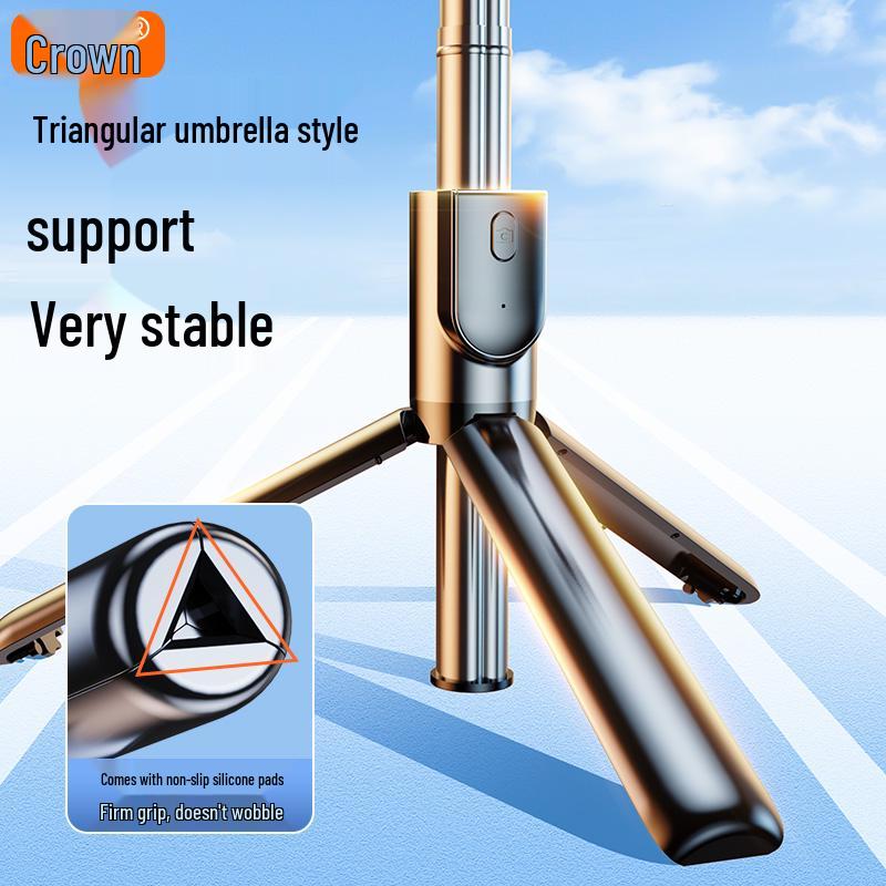 All-in-One Bluetooth Selfie Stick Tripod with Remote Control for Live Broadcasts and Travel