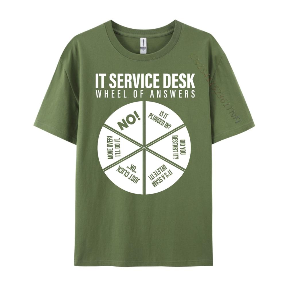 It Servicedesk Wheel Of Answers Computer Repair For It Freaks 3XL Men Clothing Graphic Tee Shirt New Year