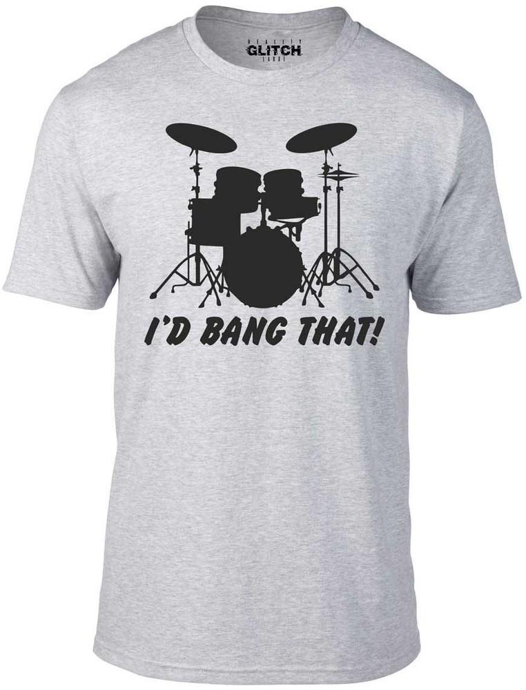 

Id Bang That Men s T-Shirt - Funny t shirt drums drummer music jazz metal beats 4XL