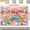 2D Colorful Rainbow & Balloon Happy Birthday Backdrop 2D Photo Background