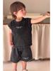 Trendy Boys' Sleeveless Suits: Lightweight, Thin Two-Piece Vest and Shorts - Perfect New Summer Fashion for Kids.