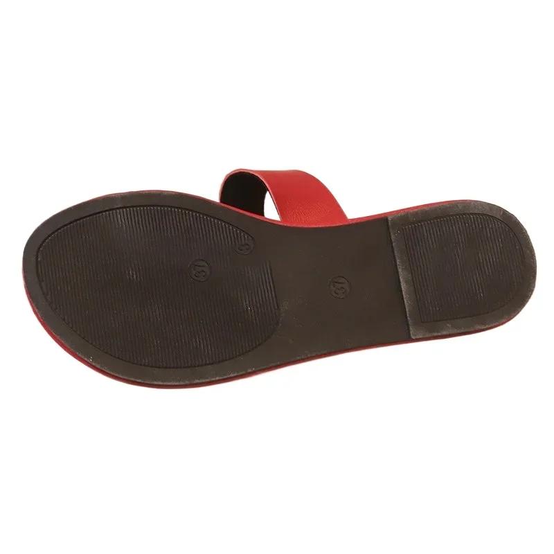 2026 Mode Damenschuhe Zehentrenner Damen Hausschuhe Sommer Übergröße Strandpantoffeln Damen Blumen Weiche Sohle Flache Sandalen Damen