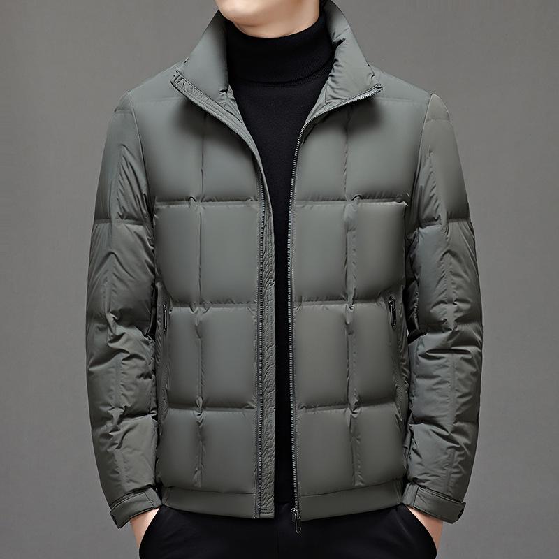 

Men s Fashionable Stand-up Collar Down Jacket - 2025 Autumn/Winter Collection, Warm & Casual for Middle-aged & Young Adults. XXL зелений