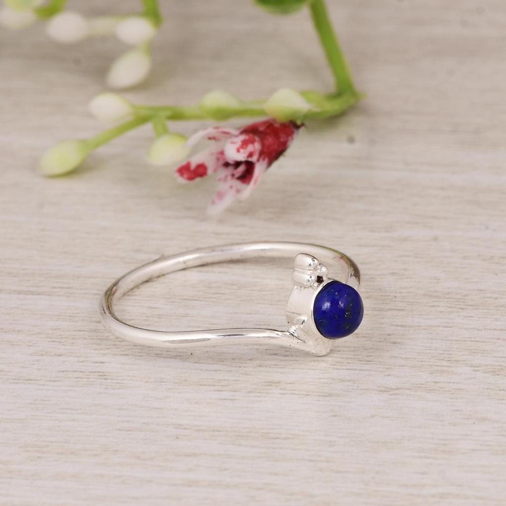 Lapis Lazuli Ring, 925 Sterling Silver Minimalist Ring, Gift for her, Mother's Day Gifts.
