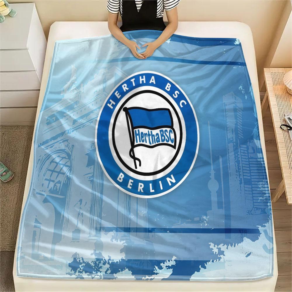 1PC Hertha BSC Patterned Flannel Blanket Suitable For All Seasons for Home Decor Warmth and Comfort Gifts Holiday Present