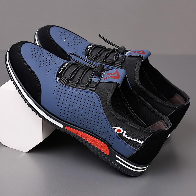 2025 new men's casual leather shoes men's shoes light and breathable trend Korean version trendy shoes board shoes