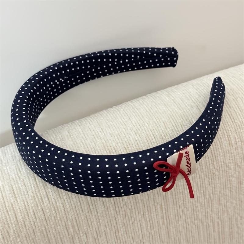 1pc s Retro Bow & Gingham Check/Polka Dot Headband -Red Bow Accent - Soft Hair for Outfits, Vintage Hairstyles, Casual & Formal Events