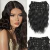 Synthetic Wavy Clip In Hair Hair Extensions Invisible Lace Weft Natural Hairpiece For Women Daily Cosplay Party Wear