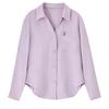 Elegant V-Neck Linen Blend Long-Sleeve Shirt