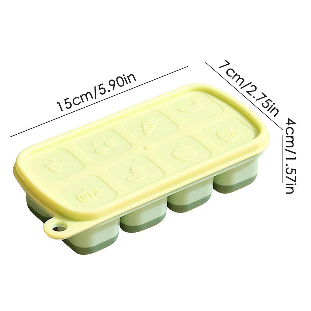8 Compartment Ice Cube Molds Food Grade Silicone Home Ice Compartment Molds Dispensing Ice Boxes Summer Ice Cube Tray
