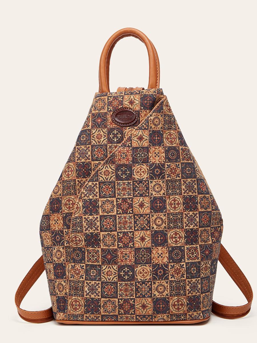 

Cork backpack Guochao cork multi-element casual backpack merchandise surrounding bark self-produced and self-sold шоколадний