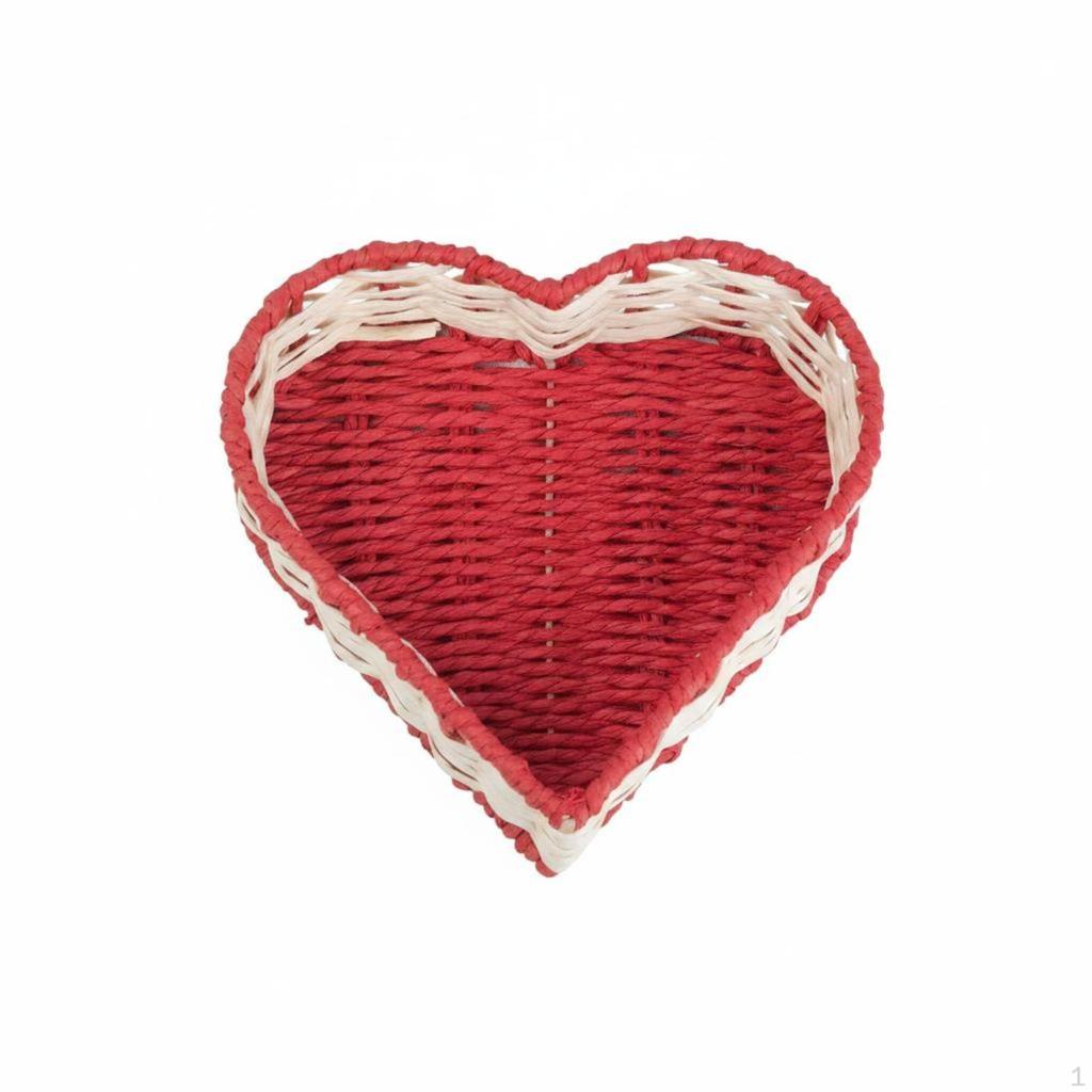 Heart Shaped Storage Basket Handmade Desktop for Dresser, Shelf S Ym152