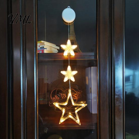 LED Window Decoration Star Moon Hanging Light, Warm String Lights, Christmas Tree Pendant Decorations Decorative Atmosphere Lamp for Home Holiday
